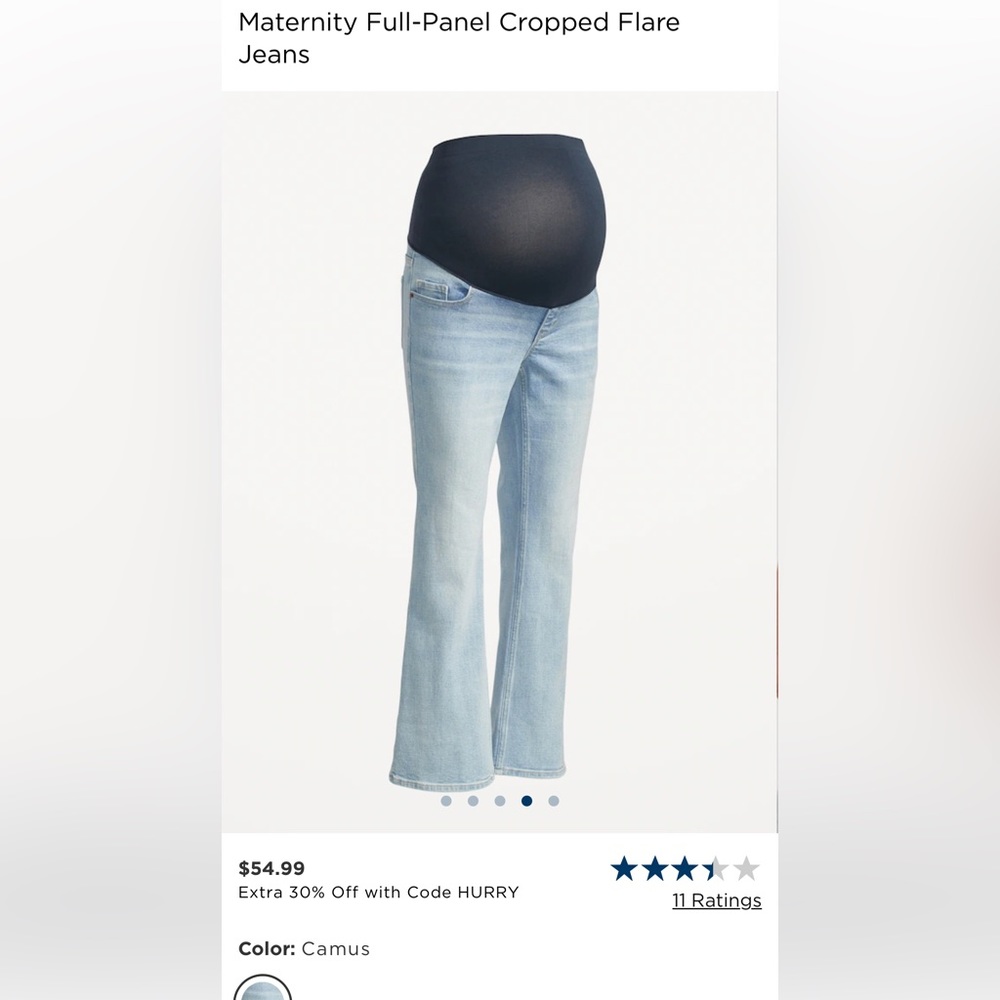 Maternity Full-Panel Cropped Flare Jeans NWOT Size 14